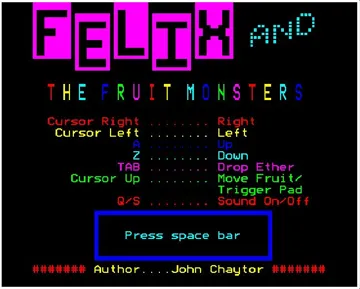 Felix and the Fruit Monsters (1983)(Program Power)[FRUIT] screen shot title